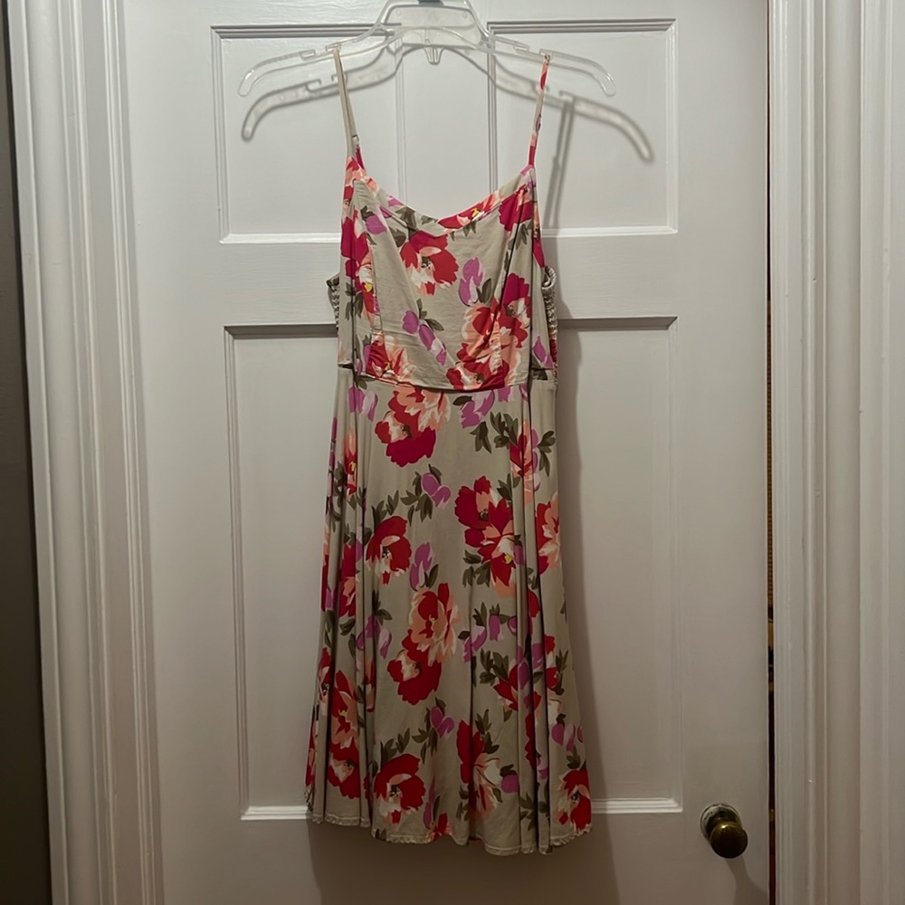Tan Old Navy Flowered Dress